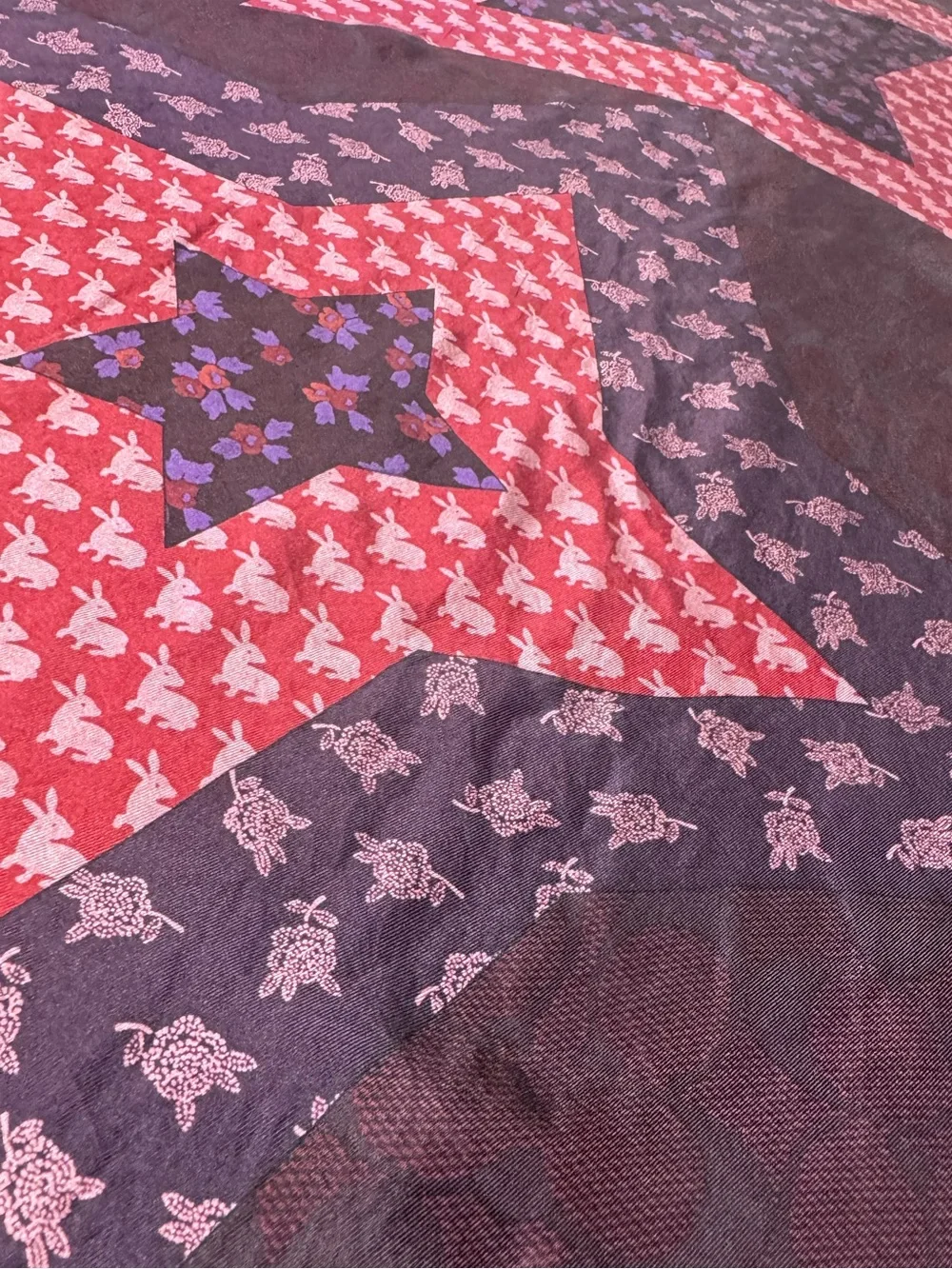 VERY RARE COACH SIGNATURE LUCKY STAR PATCHWORK SILK SQUARE XLARGE SCARF